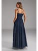 SWING Abendkleid in marine silber - 0001