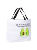 Mr. & Mrs. Panda Strandtasche Avocado Pärchen mit Spruch in Weiß