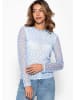 SASSYCLASSY Getupftes Mesh Shirt mit Rundhals in Hellblau