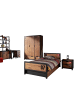 58 aufm Kessel KINDERZIMMER Set komplett Kameko 11 Massivholz+MDF Schwarz/Cognac