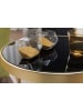 KADIMA DESIGN Beistelltisch | Glas, Metall, 42x46x42cm, Schwarz/Gold, Rund in Gold