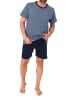 NORMANN Kurzarm Schlafanzug Pyjama Shorty Streifen in marine