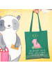 Mr. & Mrs. Panda shopping tasche Schwein Glück mit Spruch in Mint