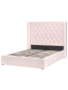 Beliani Doppelbett LUBBON in Silber - (W) 170 x (H) 144 x (L) 217 cm