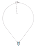 mantraroma 925er Silber - Collierketten (L) 42 cm mit Blau Topas facettiert