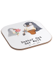 Mr. & Mrs. Panda Glas-Untersetzer Pinguin Bester Opi der Welt mi... in Weiß