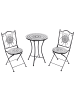 Beliani 3-tlg Bistro Set COMISO in Schwarz/Weiß