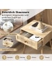 COSTWAY Nachttisch Rattan in Hellbraun