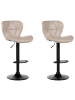 Beliani 2-tlg Drehhocker VALETTA in Beige/Schwarz