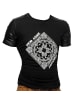 Arizona-Shopping T-Shirt Lederärmel Paisley Bandana Motiv Moda in Schwarz