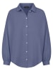 SASSYCLASSY Ultra Oversize Musselin-Blusenhemd kürzere Variante in Jeansblau