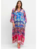 sheego Volantkleid in blau gemustert