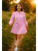 Reichstadt Damen Oversized Sommerkleid Musselin in Pink