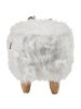 Beliani Tierhocker WOOLLY in Weiß/Braun - (W) 66 x (H) 37 x (L) 36 cm