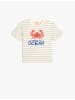 KOTON T-shirt in Ekru Gestreift