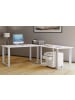VCM  U Schreibtisch Eckschreibtisch L Form 220x190x80 in Weiß / Weiß