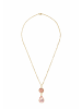 Gemshine Halskette mit Anhänger Rosenquarze Tropfen in gold coloured