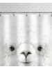 Juniqe Duschvorhang "Smiling Alpaca" in Weiß