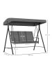 Outsunny Hollywoodschaukel 200L x 133B x 176H cm Dunkelgrau