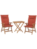Beliani 3-tlg Bistro Set JAVA in Braun/Rot