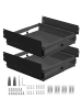 Home Nature Wohnkonzept 2er-Pack Teleskopschublade ausziehbar in Schwarz 34-57.5x39.5x12.3 cm