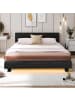 COSTWAY 140 x 200 cm Bett mit LED Beleuchtung in Schwarz