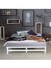 Homestyle4u Palettenbett 140x200 mit Lattenrost in Weiß