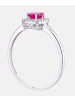 Diamant L'éternel Ring aus 375 Weißgold mit Diamant mit Rubin