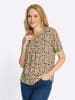 Sieh an! Kurzarm-Shirt in beige-schoko-bedruckt