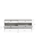 ebuy24 TV Tisch Stone Weiß 180 x 40 cm