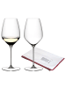 RIEDEL Glas 2er Set Riesling Gläser + Poliertuch Veloce in 570 ml in transparent