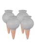 relaxdays 4 x Tonkegel in Grau/ Terrakotta - 100 ml