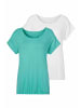 Vivance Kurzarmshirt in mint, creme