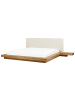 Beliani Doppelbett ZEN in Braun/Weiß - (W) 328 x (H) 86 x (L) 229 cm