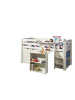 58 aufm Kessel KINDERBETT Karolina 210x114x106 Massivholz+MDF Weiß Schrank