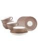 Seltmann Weiden 6er Set Teetassen mit Untertassen Liberty Pure Colors 140 ml in Cocoa Brown
