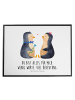 Mr. & Mrs. Panda Schreibtischunterlage Pinguin Pärchen mit Spruch in Weiß