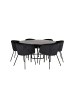 ebuy24 Essgruppe Copenhagen (7-teilig) Schwarz 140 x 140 cm