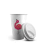 Mr. & Mrs. Panda Tumbler Flamingo Stolz ohne Spruch in Weiß