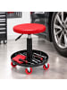relaxdays Werkstatthocker in Rot  - (H)42-56 x ø38 cm