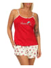 NORMANN ärmellose Schlafanzug Shorty Pyjama Kirschen - 62269 in rot