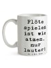 Mr. & Mrs. Panda Kaffeetasse Spruch Flöte Atem mit Spruch in Weiß