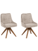 Beliani 2er-Set Esszimmerstuhl DORRIS in Beige/Braun