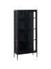 Beliani Vitrine HARTY in Schwarz - (W) 80 x (H) 176 x (L) 35 cm