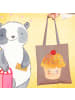 Mr. & Mrs. Panda Tragetasche Cupcake ohne Spruch in Braun Pastell
