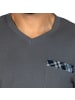 Comte Hose Flanell, Oberteil Single-Jersey Schlafanzug in grau