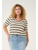 KAFFE curve T-shirt KCedina Loose fit in Turtledove / Black stripe