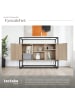tectake Flurschrank, 100 x 38 x 80,5 cm Holz und Stahl, Glasplatte