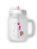 Mr. & Mrs. Panda Trinkglas Mason Jar Einhorn Koffer ohne Spruch in Transparent
