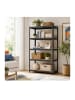 relaxdays Schwerlastregal "5 Ebenen" in Anthrazit - (B)90 x (H)200 x (T)60 cm